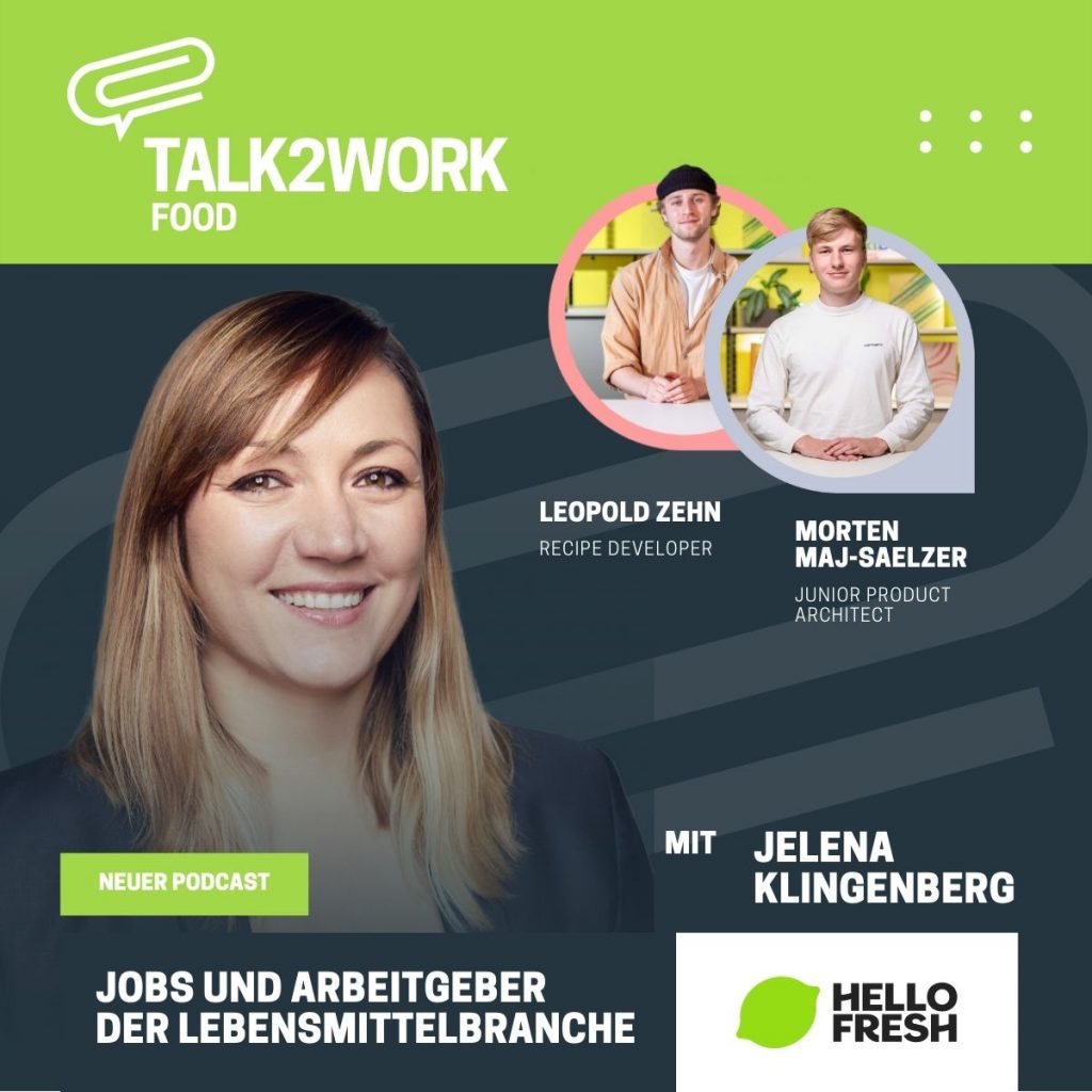TALK2WORK Podcast Folge 1 HelloFresh Arbeitgeber Jelena Klingenberg Leopold Zehn Morten Maj-Sälzer